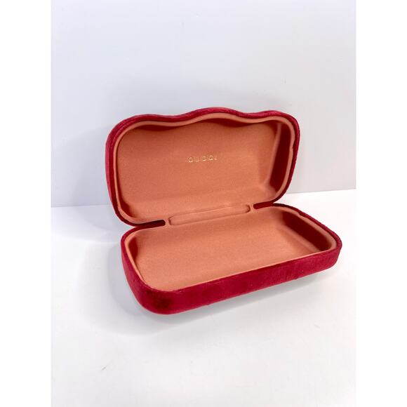 Gucci Burgundy Velvet Glasses Large Hard Case Cloth, & Dust Bag (No Glasses) - Picture 4 of 13